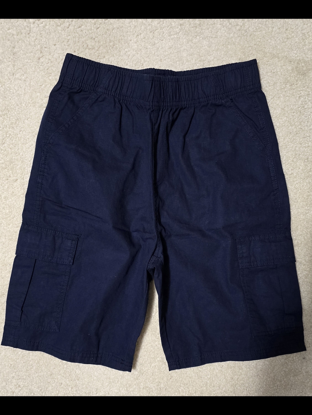 Place Boys Navy Elastic-Waist Casual Shorts Size 14 Husky